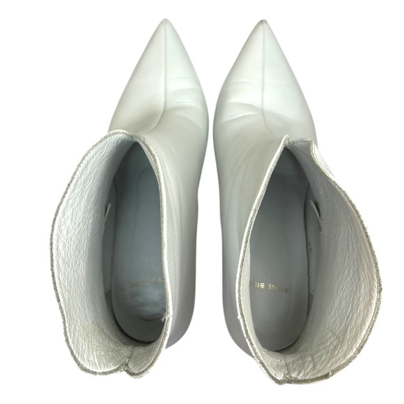 Anine Bing - Women’s ‘Frankie’ Leather Kitten Heel Booties - White, 37 IT, 7 US - Picture 13 of 15